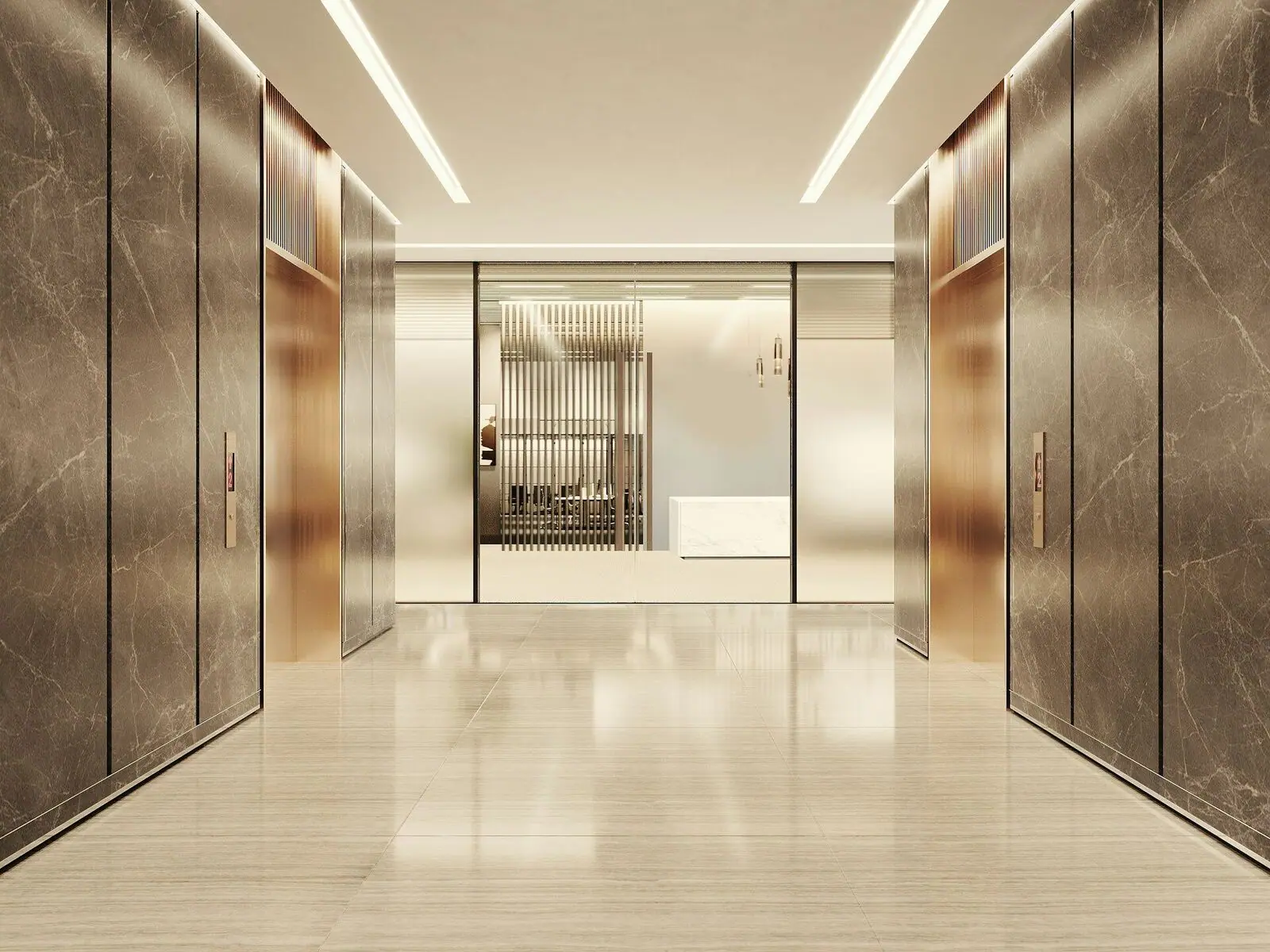 Luxury hotel marble floor lobby