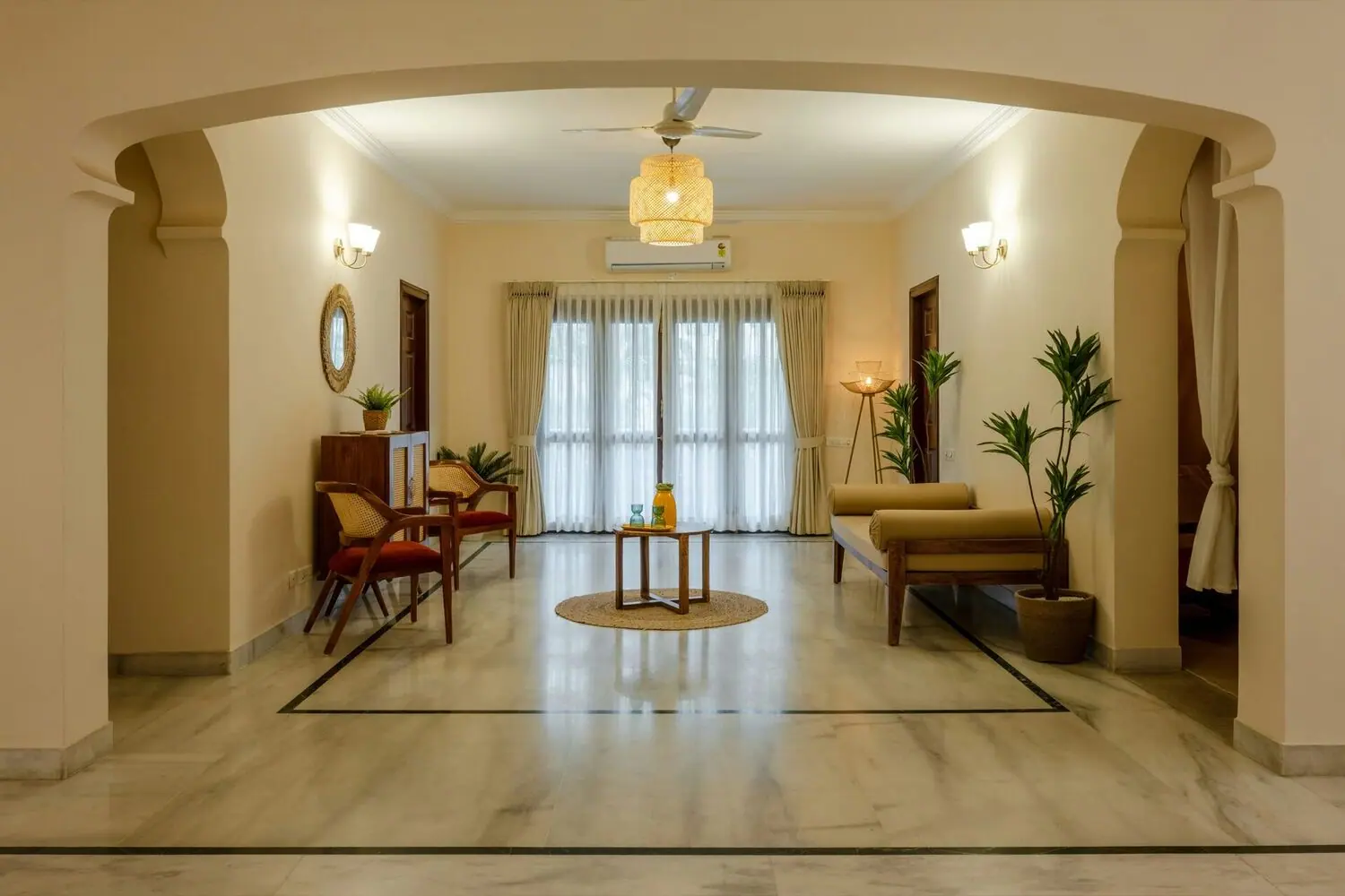Italian marble living room restoration at home