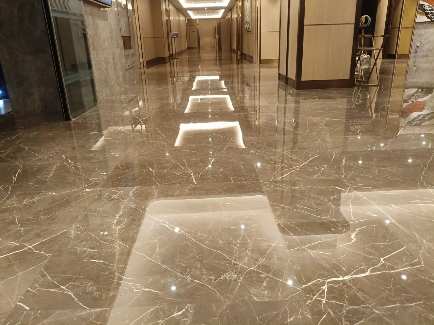 Hotel Corridor, Grey Marble