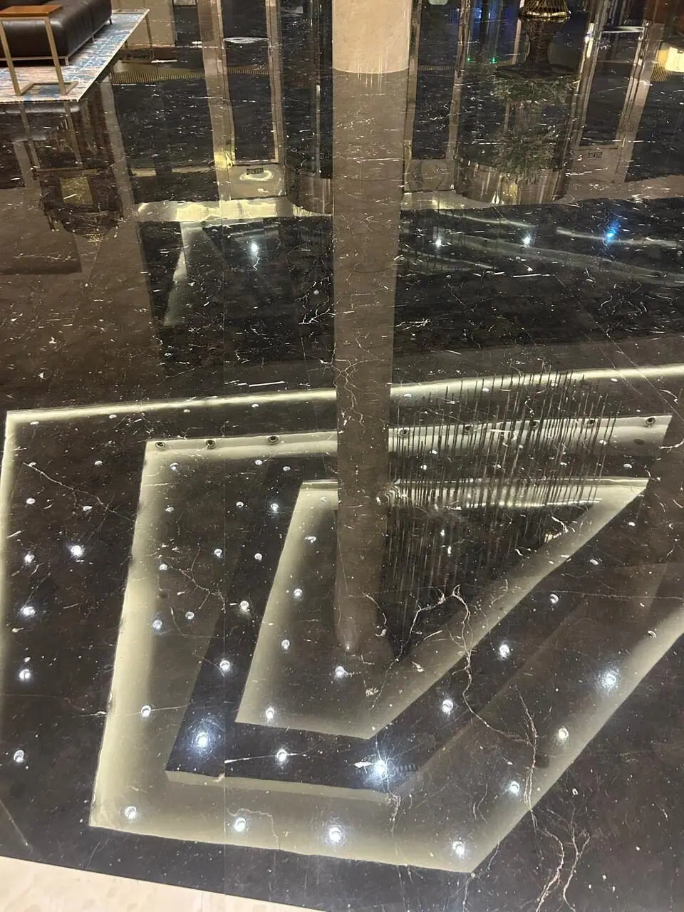 Hotel Lobby, Black Marble Inlay