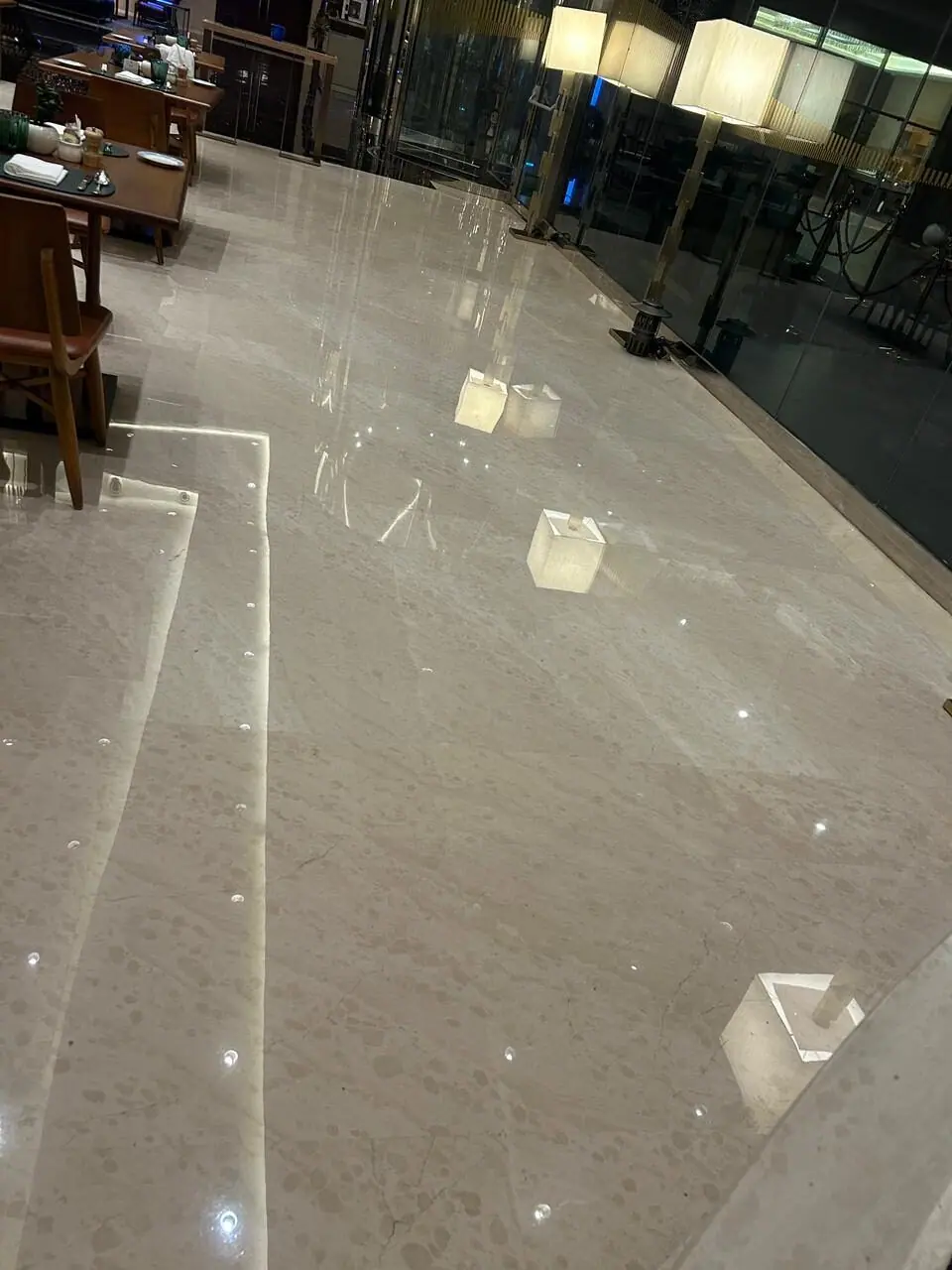 Hotel Restaurant, Beige Marble