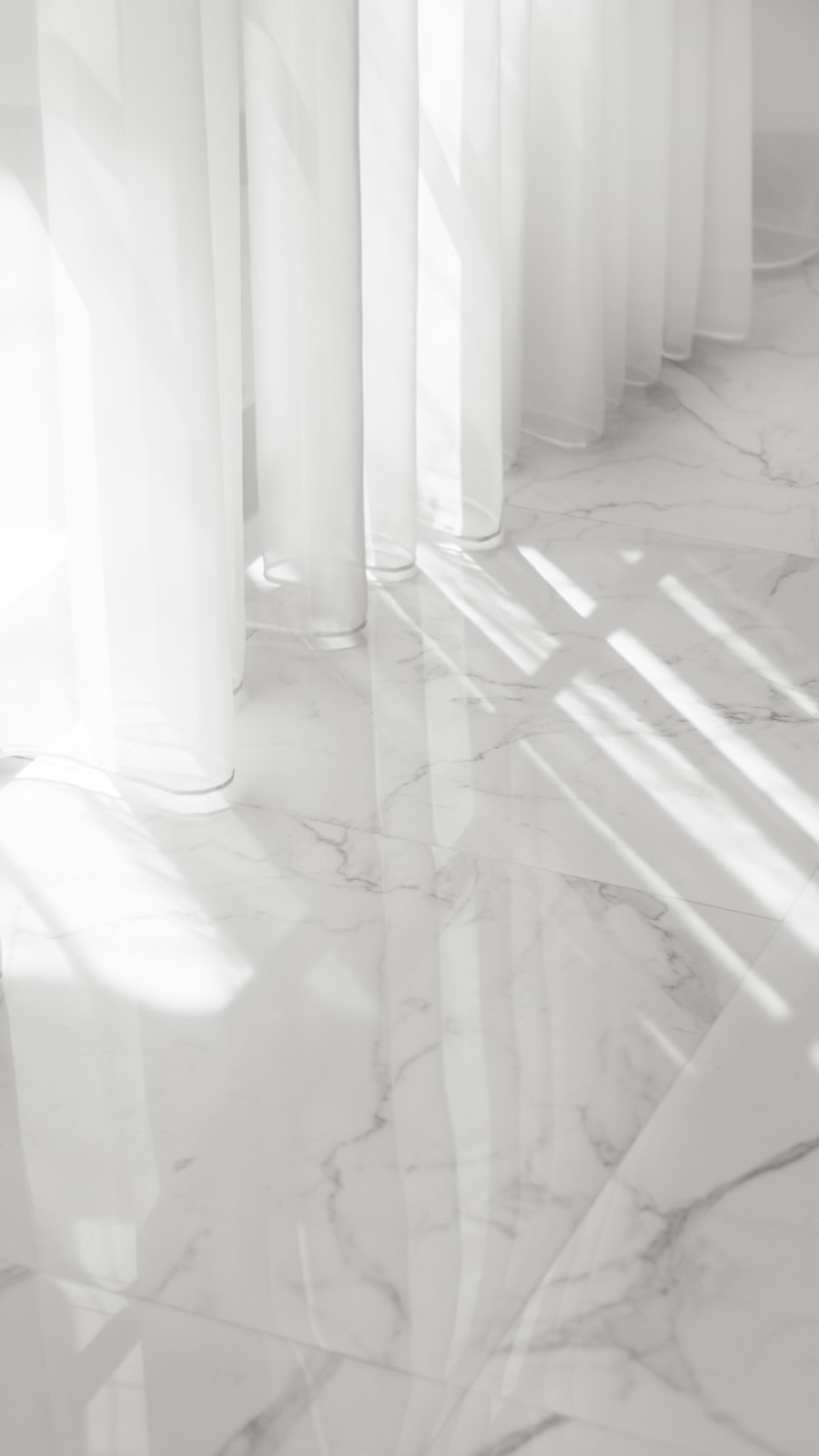 Mirror-polished marble corridor in a luxury hotel