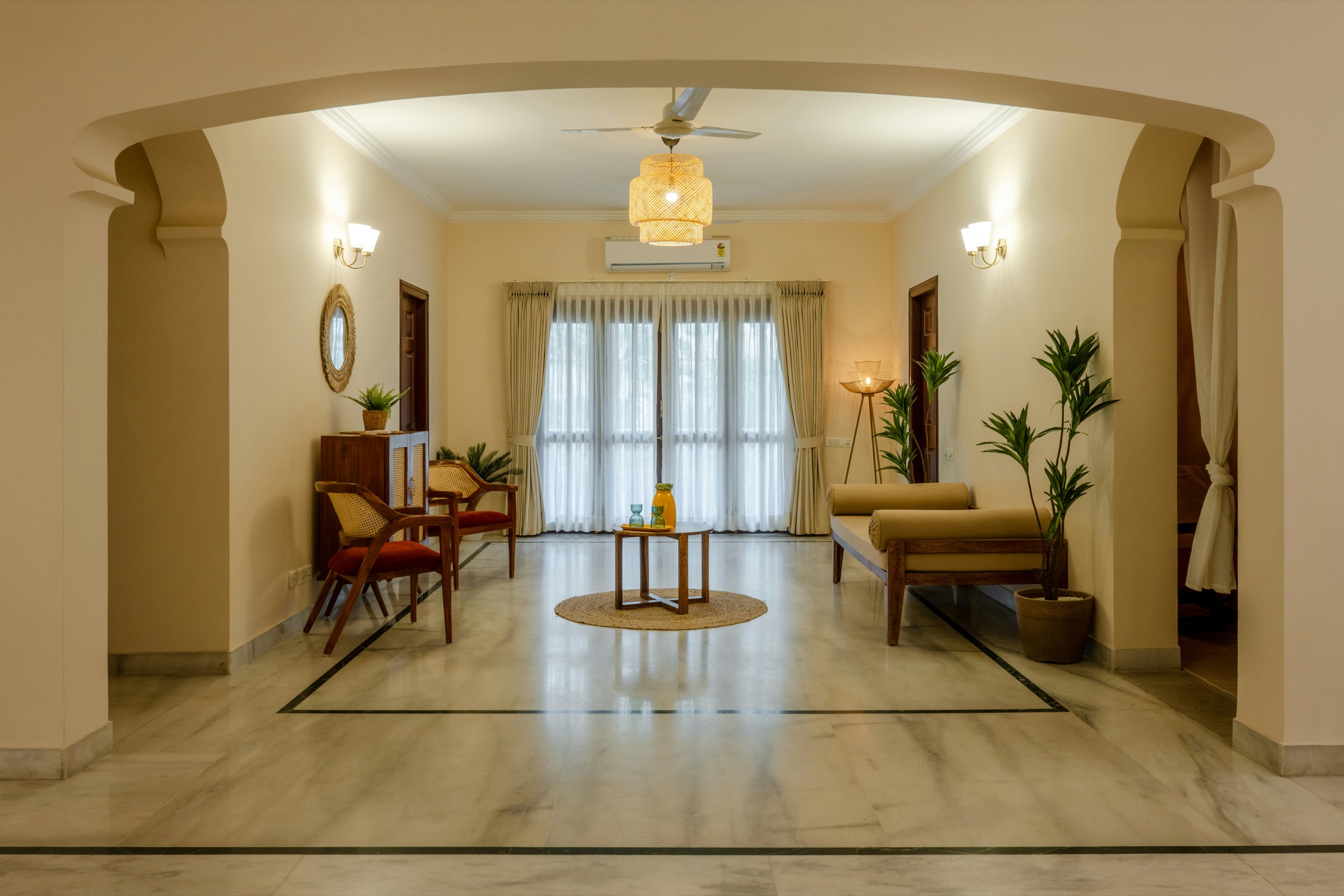 Italian marble living room restoration at home