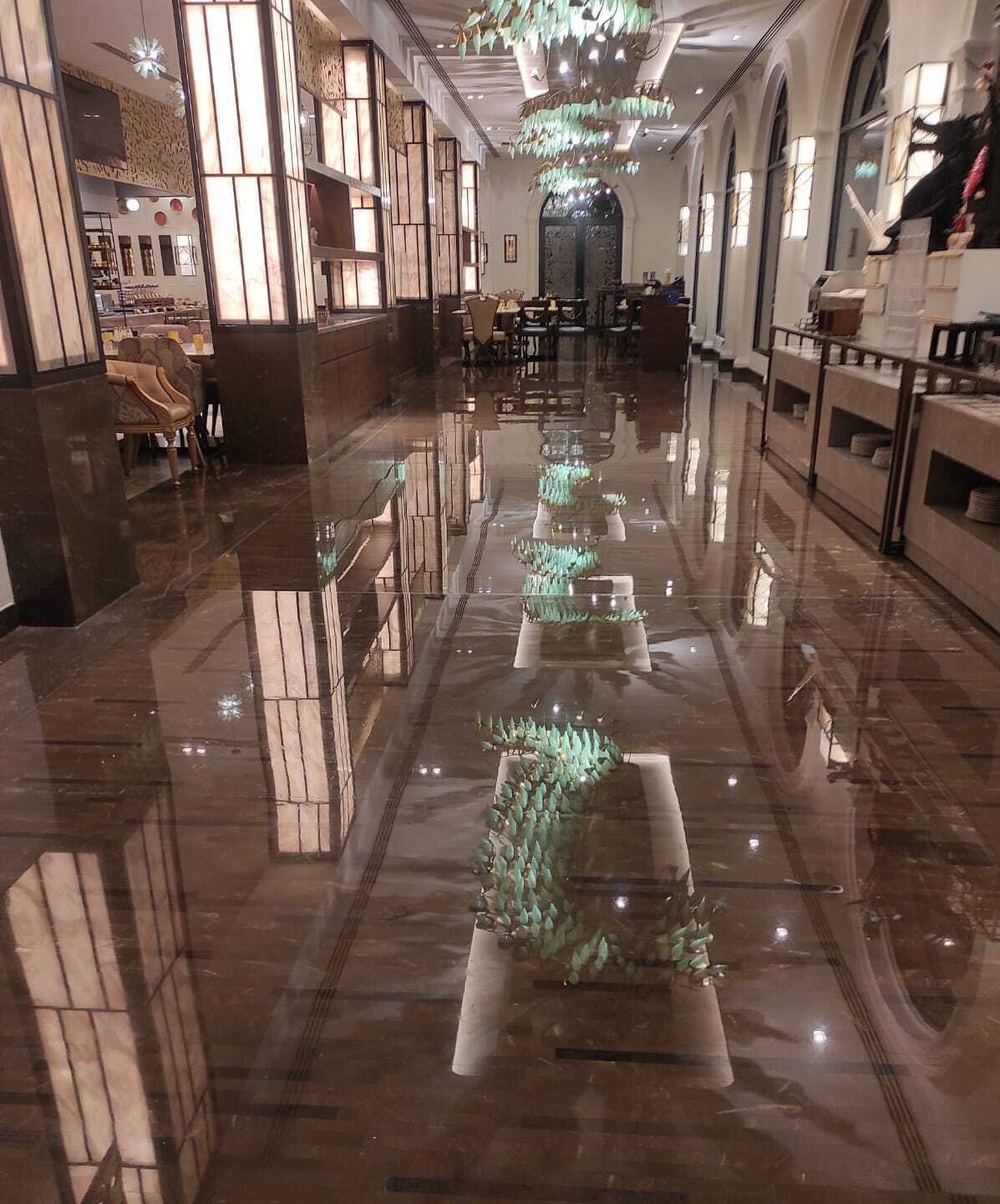 Hotel Walkway, Brown Marble
