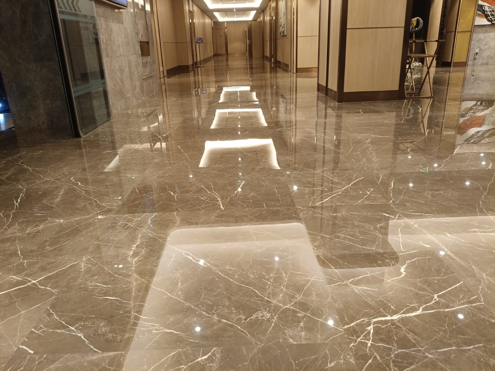 Hotel Corridor, Grey Marble