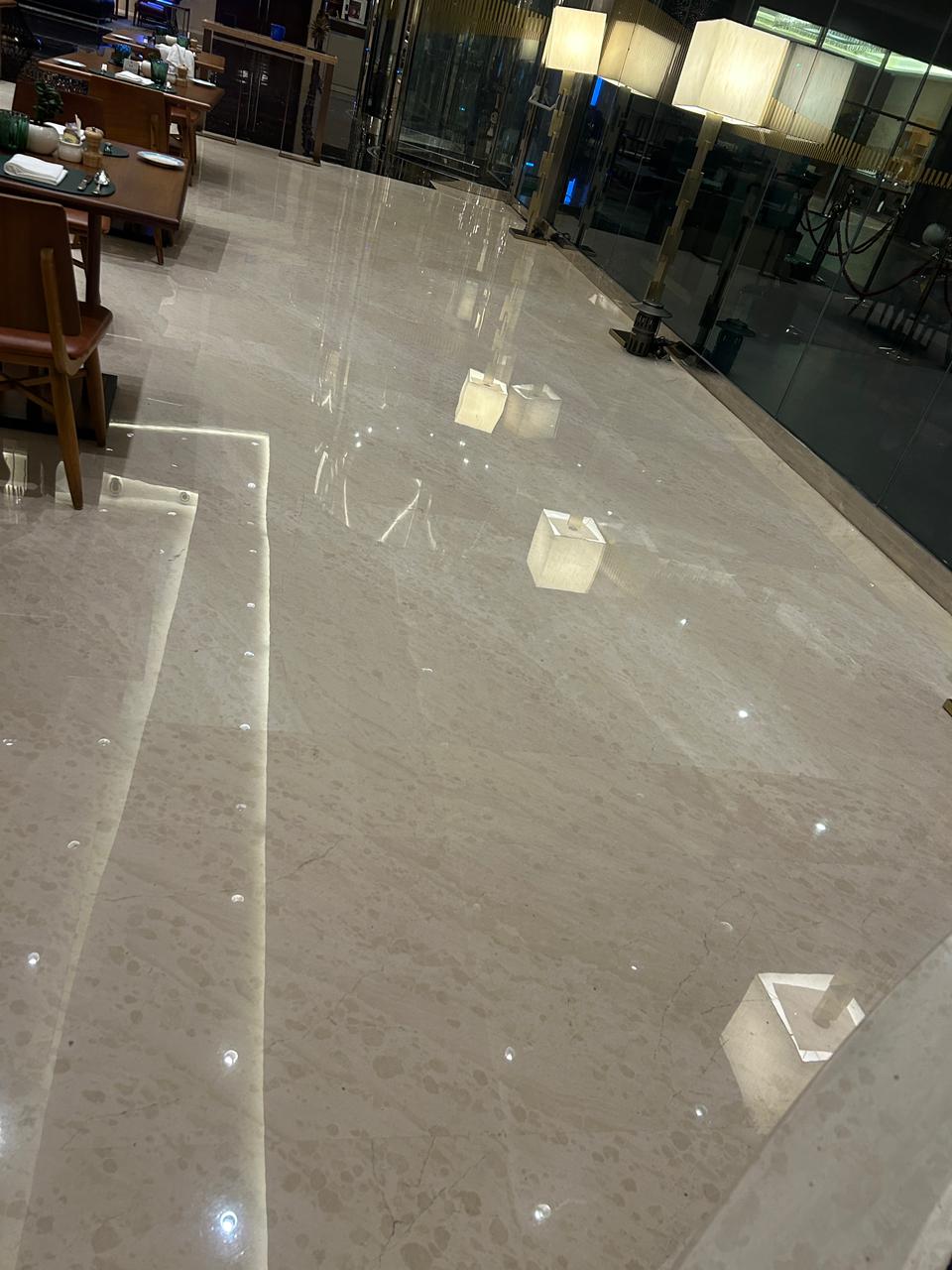 Hotel restaurant beige marble
